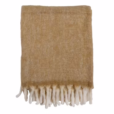 Pehmeä villapeitto – Okranruskea