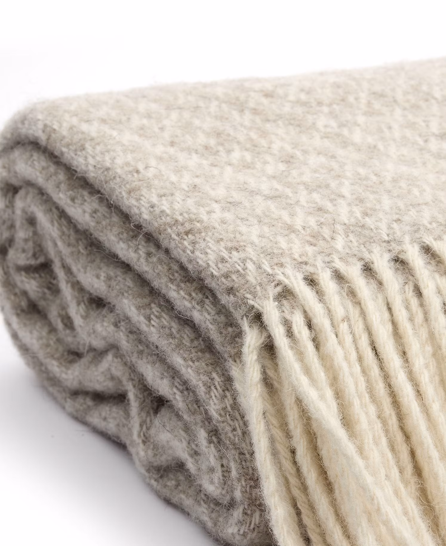 Ohut villahuopa Jacquard – Taupe/White