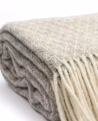 Ohut villahuopa Jacquard – Taupe/Vit