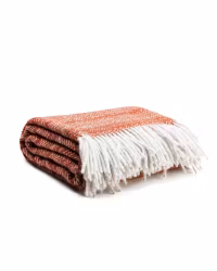 Ohut villahuopa Zick-Zack – Rust/White