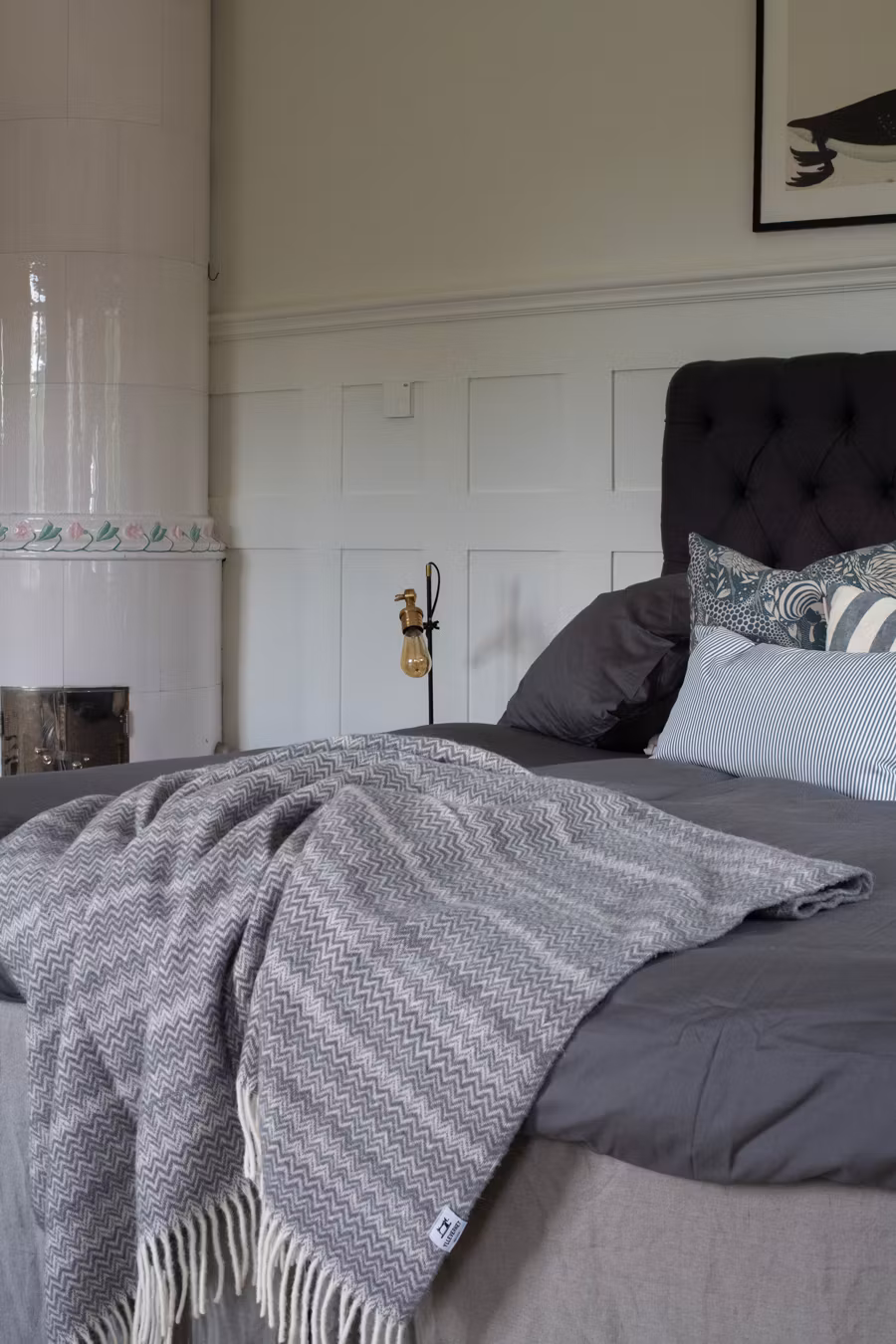 Ohut villahuopa Zick-Zack – Dk.Grey/White