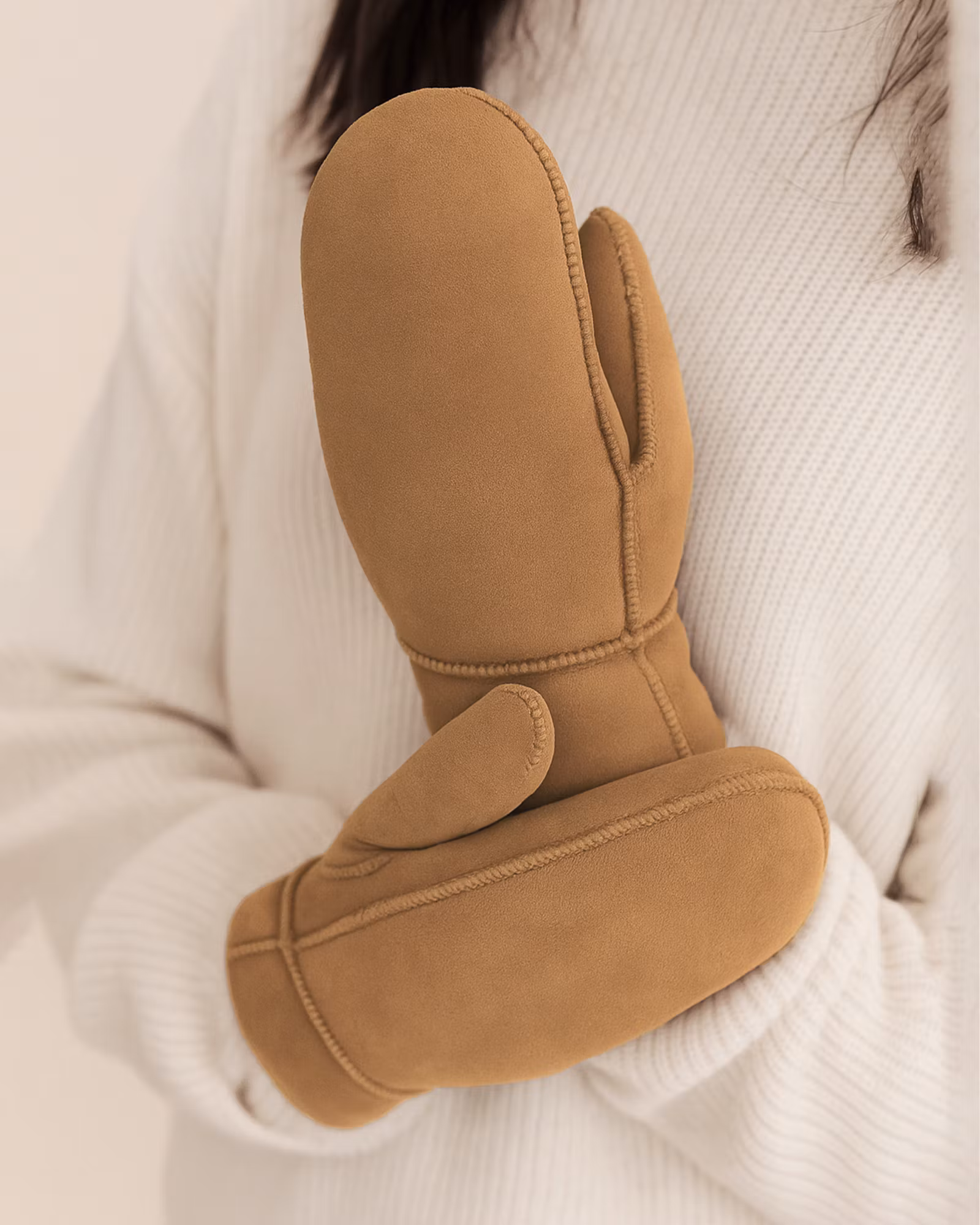 Lampaannahkaiset lapaset - Beige