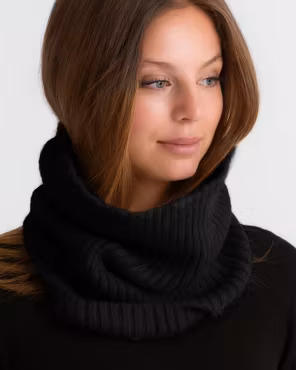 Putkihuivi Paksu Ribbed - Musta