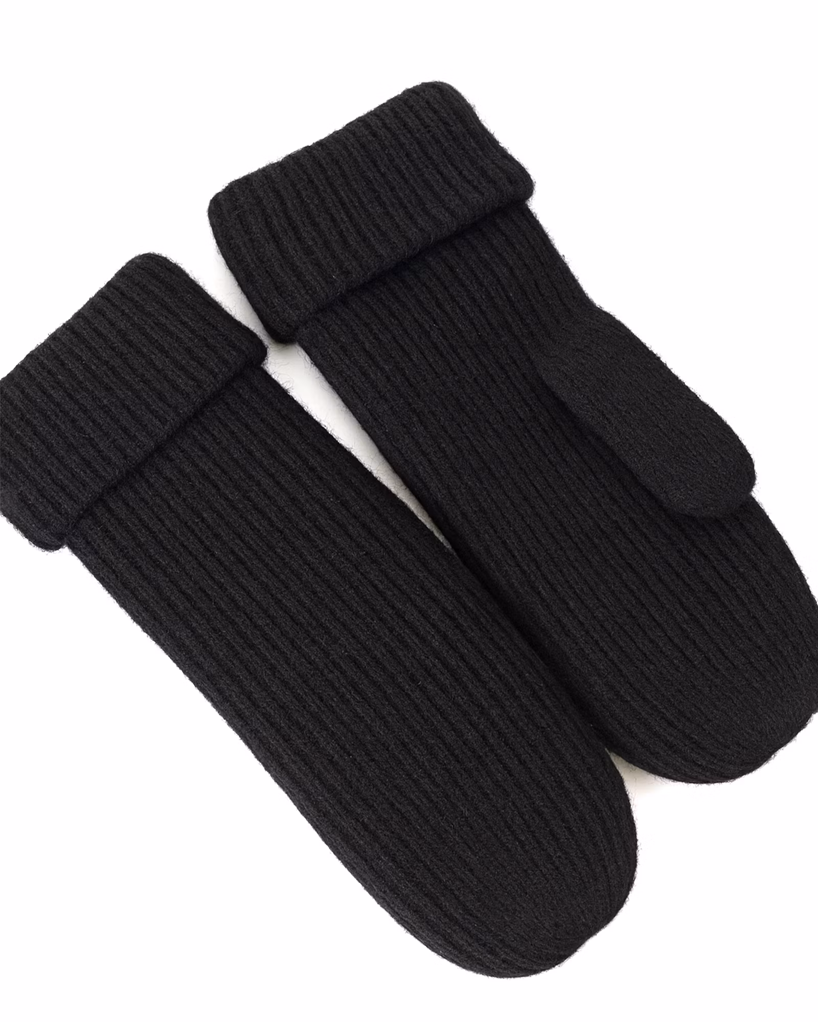 Ribatut lapaset fleecevuorella - Musta