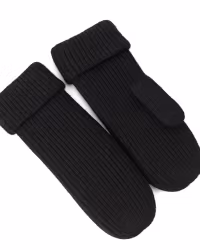 Tumvantar Ribbstickad med fleecefoder - Svart