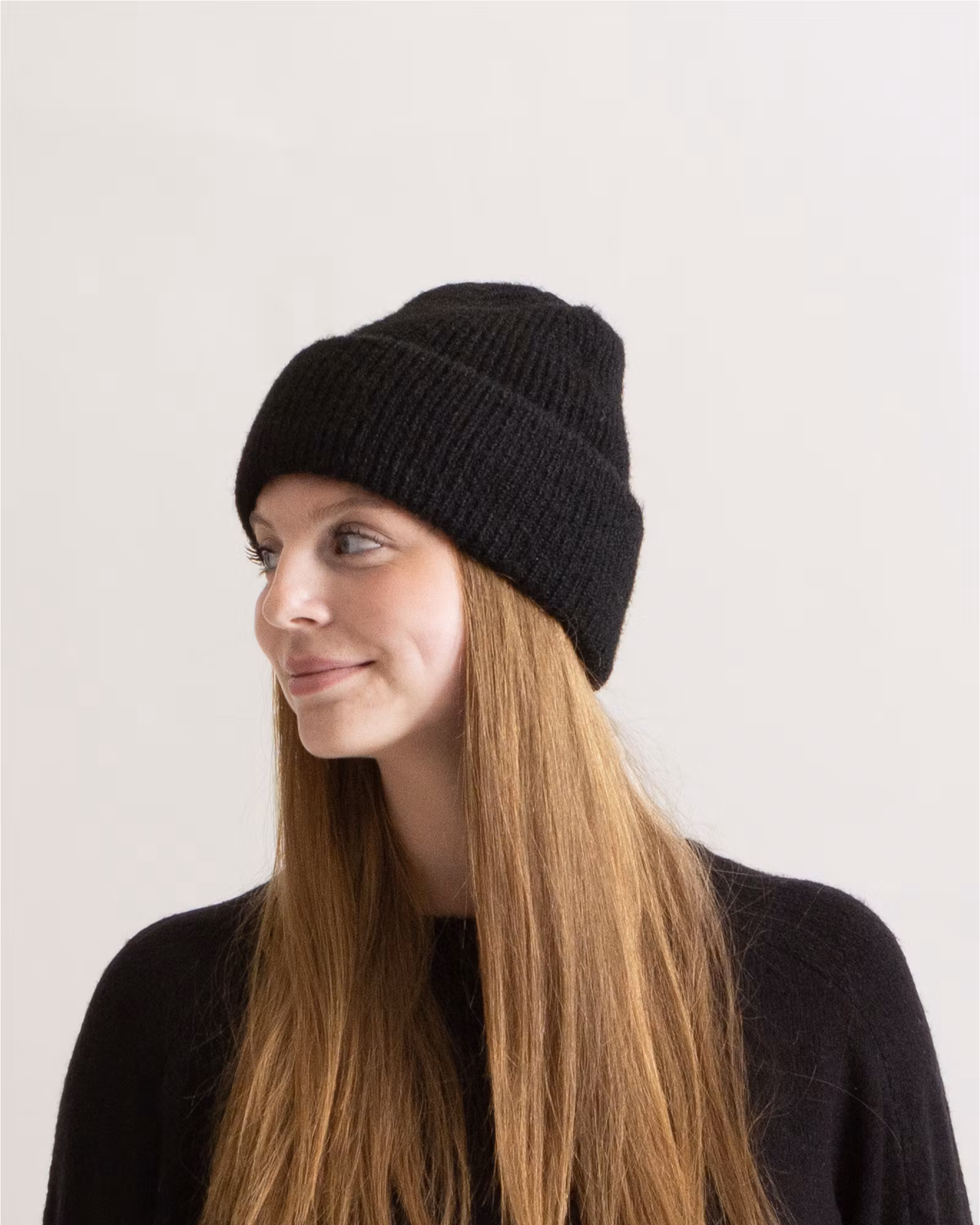 Paksu Ribbed Beanie - Musta