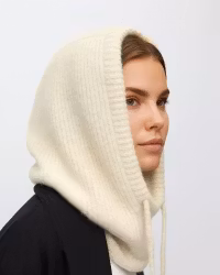 Balaclava Ribbstickad - Off White