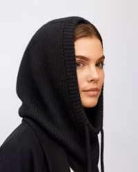 Balaclava Ribbstickad - Svart