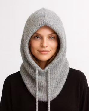 Balaclava Ribbineulottu - Harmaa/Meleerattu