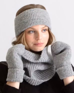 Lapaset Rib Fleecevuorilla - Harmaa Meleerattu