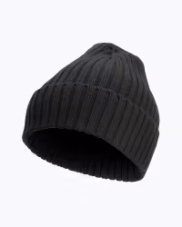 Wool Beanie 2x2 Ribb Herr - Svart