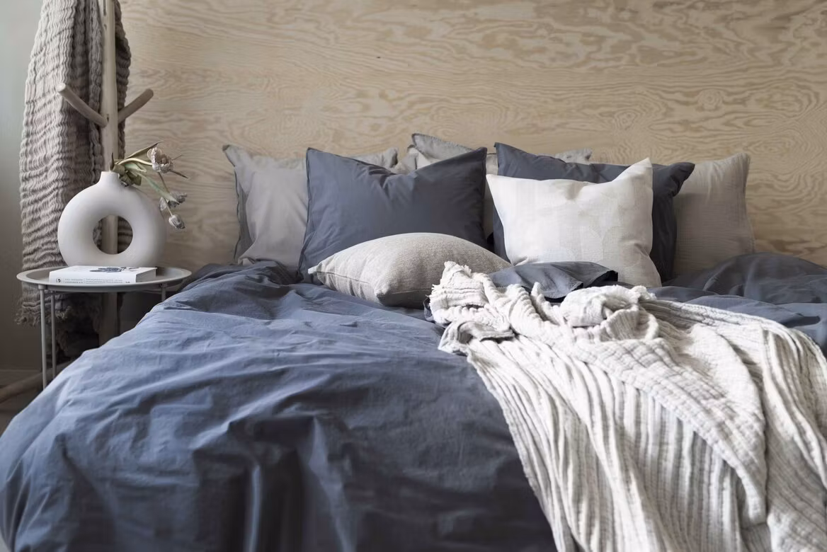 Washed Percale, Pussilakanasetti 3 osaa - Cloudy