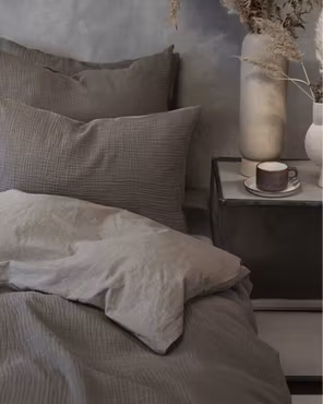 Rolling Puuvillamusliini, Pussilakanasetti 2 osaa - Antracite