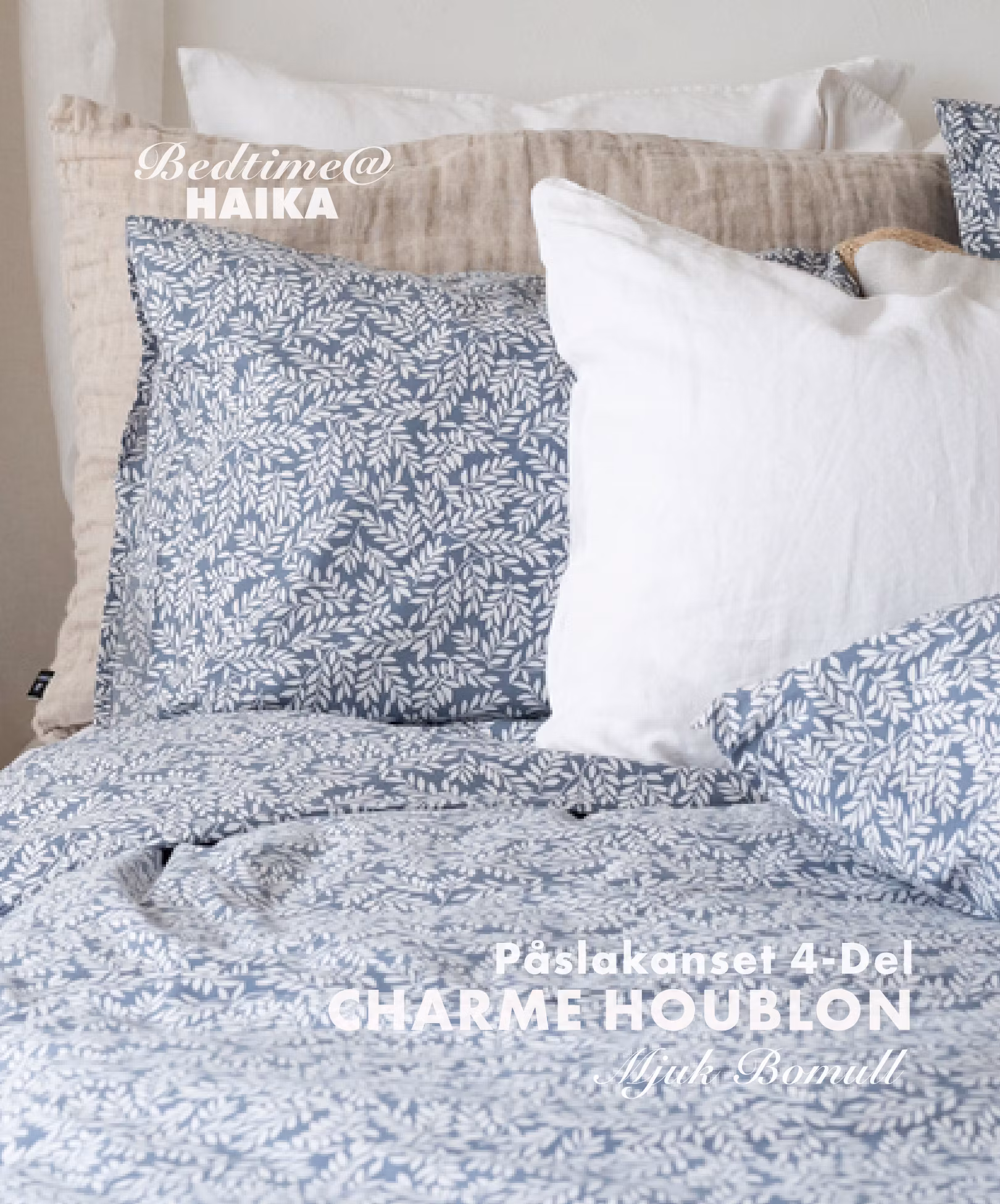 Charme Cotton Pussilakanasetti 2 osaa -  Sininen