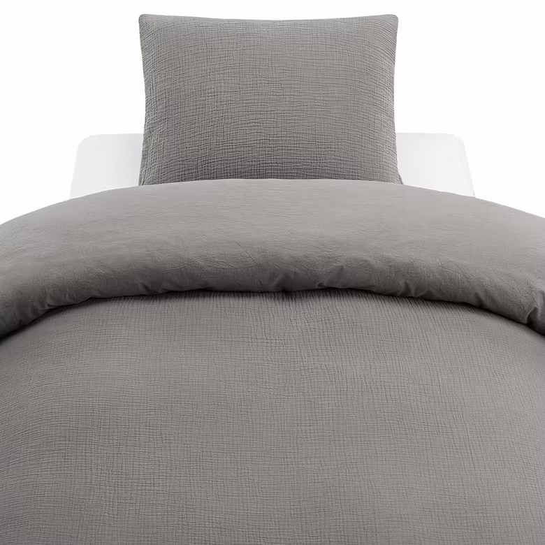 Rolling Puuvillamusliini, Pussilakanasetti 2 osaa - Antracite