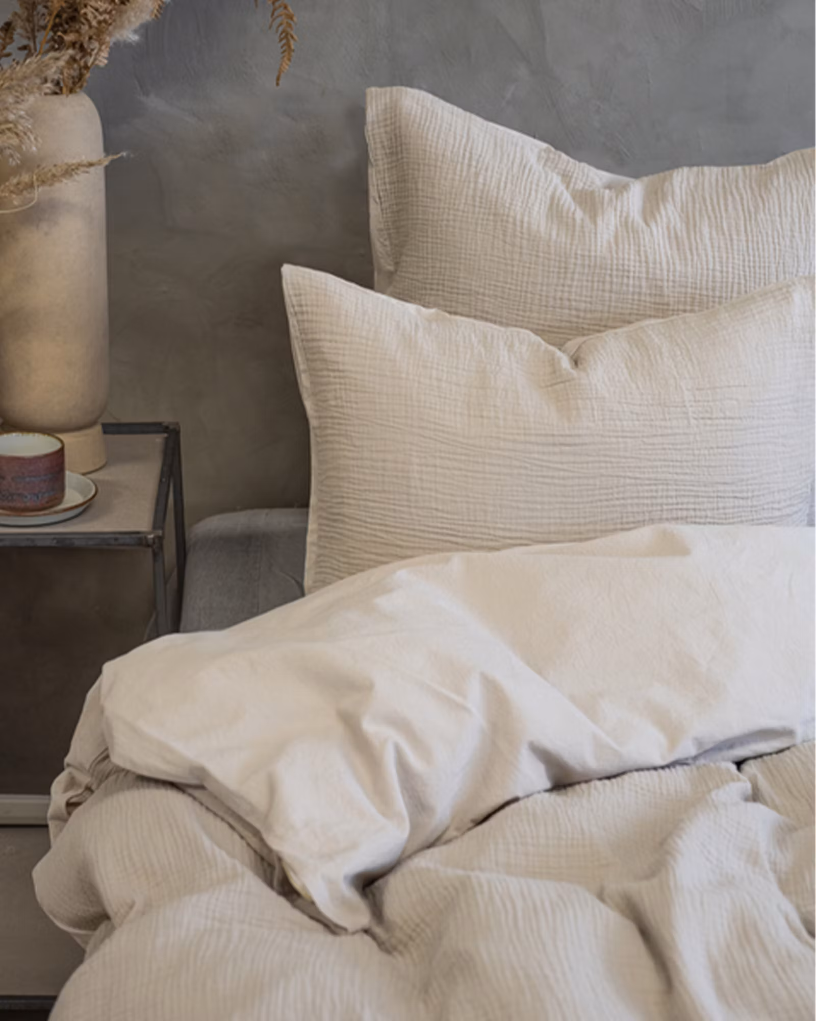 Rolling Puuvillamusliini, Pussilakanasetti 2 osaa - Sand