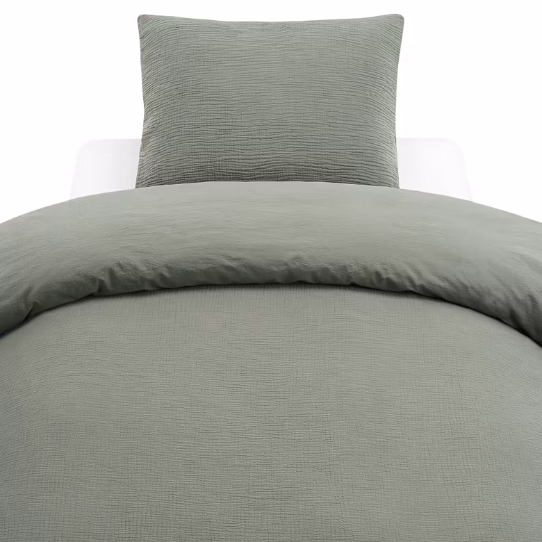 Rolling Puuvillamusliini, Pussilakanasetti 2 osaa - Vihreä