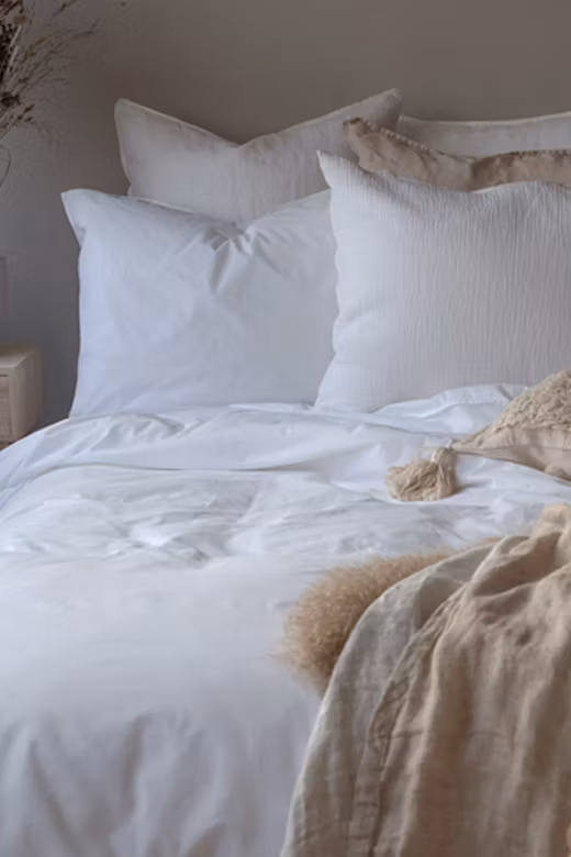 Washed Percale, Pussilakanasetti 2 osaa - Snow