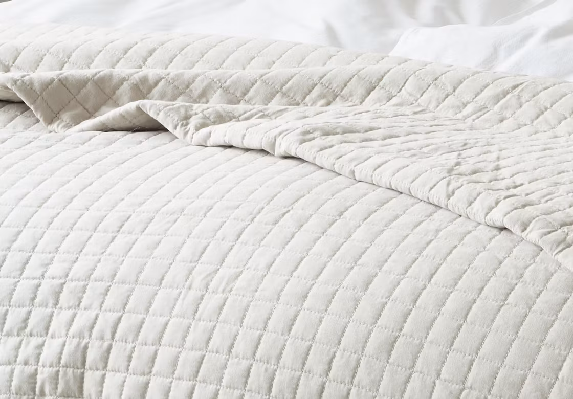 Tikattu päiväpeitto 150x250cm, Off-White