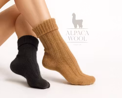 Alpaca & Merinoullsockor – Ribbstickade, mjuka och värmande | Ocra-Nero 2-Pack