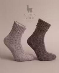 Alpaca & Merinoullsockor – Ribbstickade, mjuka och värmande | Camello-Moro 2-Pack