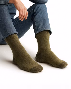 Ohuet merinovillasukat, vihreät, 2 paria