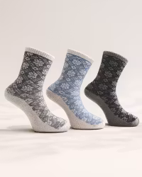 Ullfrotté Sockor 3pack, Gryne - Varm, Mjuk & Komfortabel