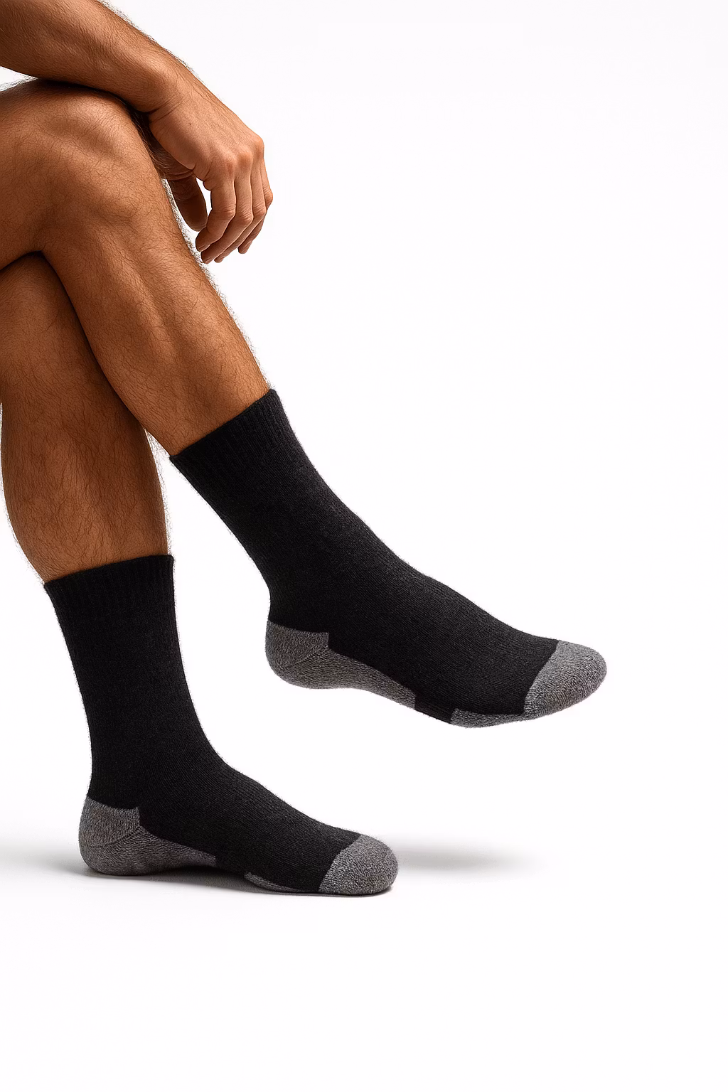 Merinovillaiset vaellussukat, musta/harmaa, 3 paria