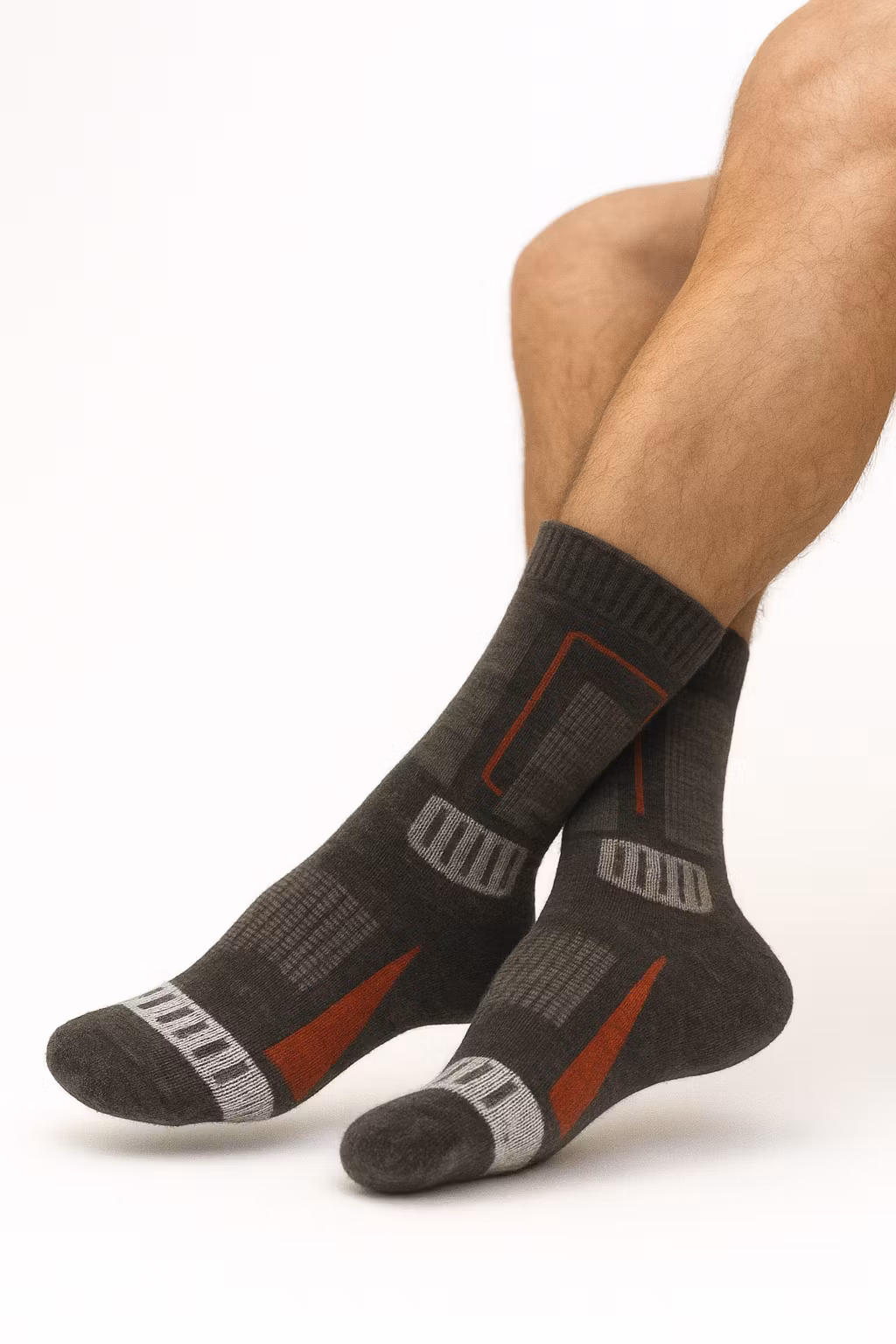 Hiihtovillasukat, 2 kpl - Musta/Harmaa/Punainen