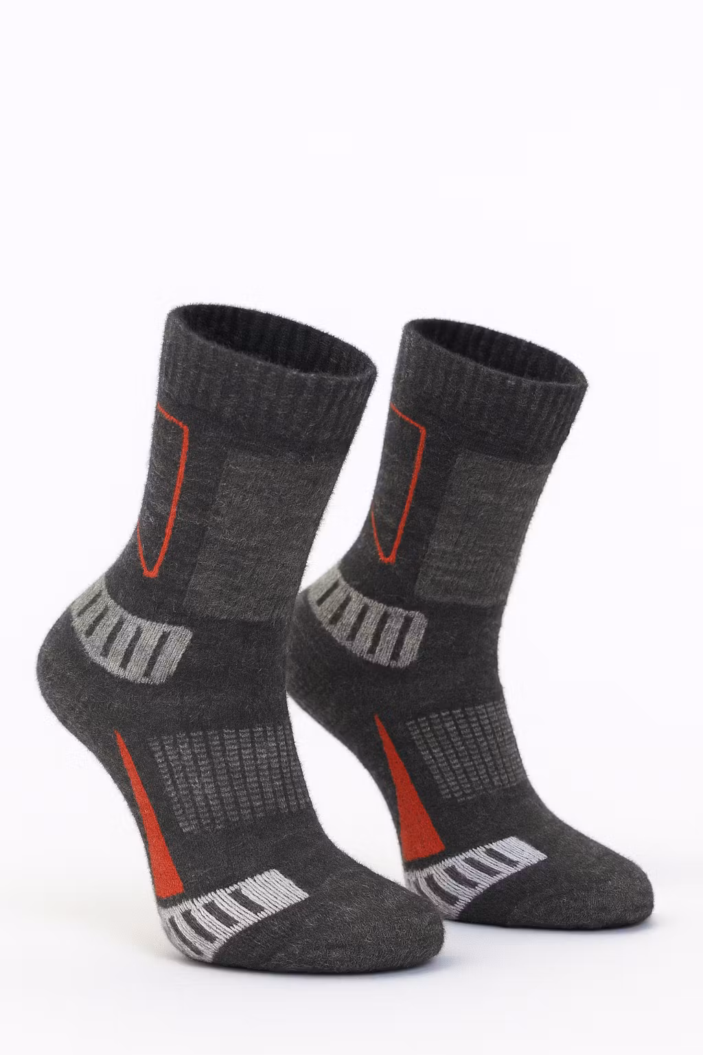 Hiihtovillasukat, 2 kpl - Musta/Harmaa/Punainen