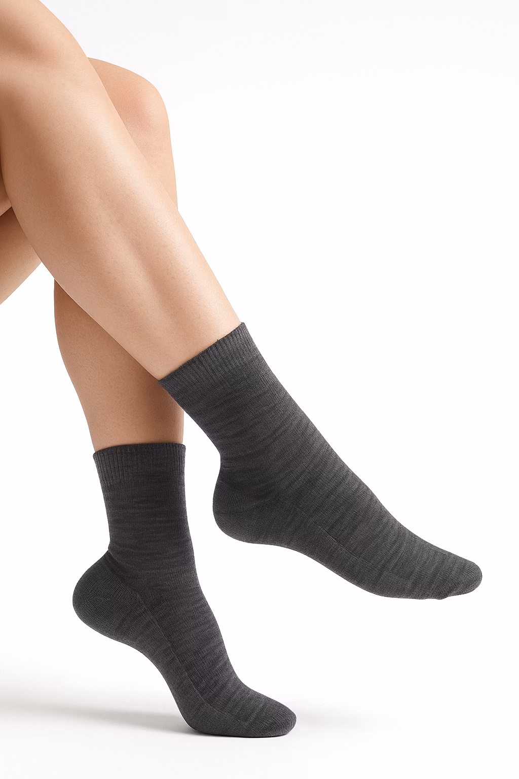 Ohuet merinovillasukat, antrasiitti, 3 paria