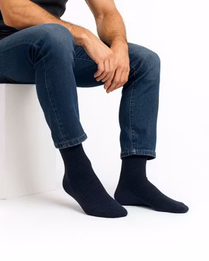 Ohuet merinovillasukat, laivastonsiniset, 3 paria