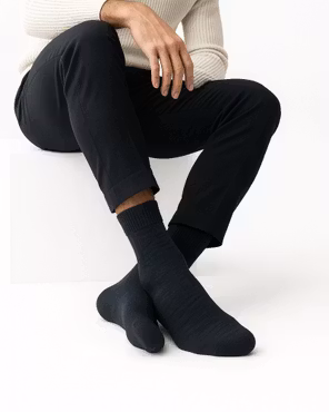 Ohuet merinovillasukat, mustat, 3 paria