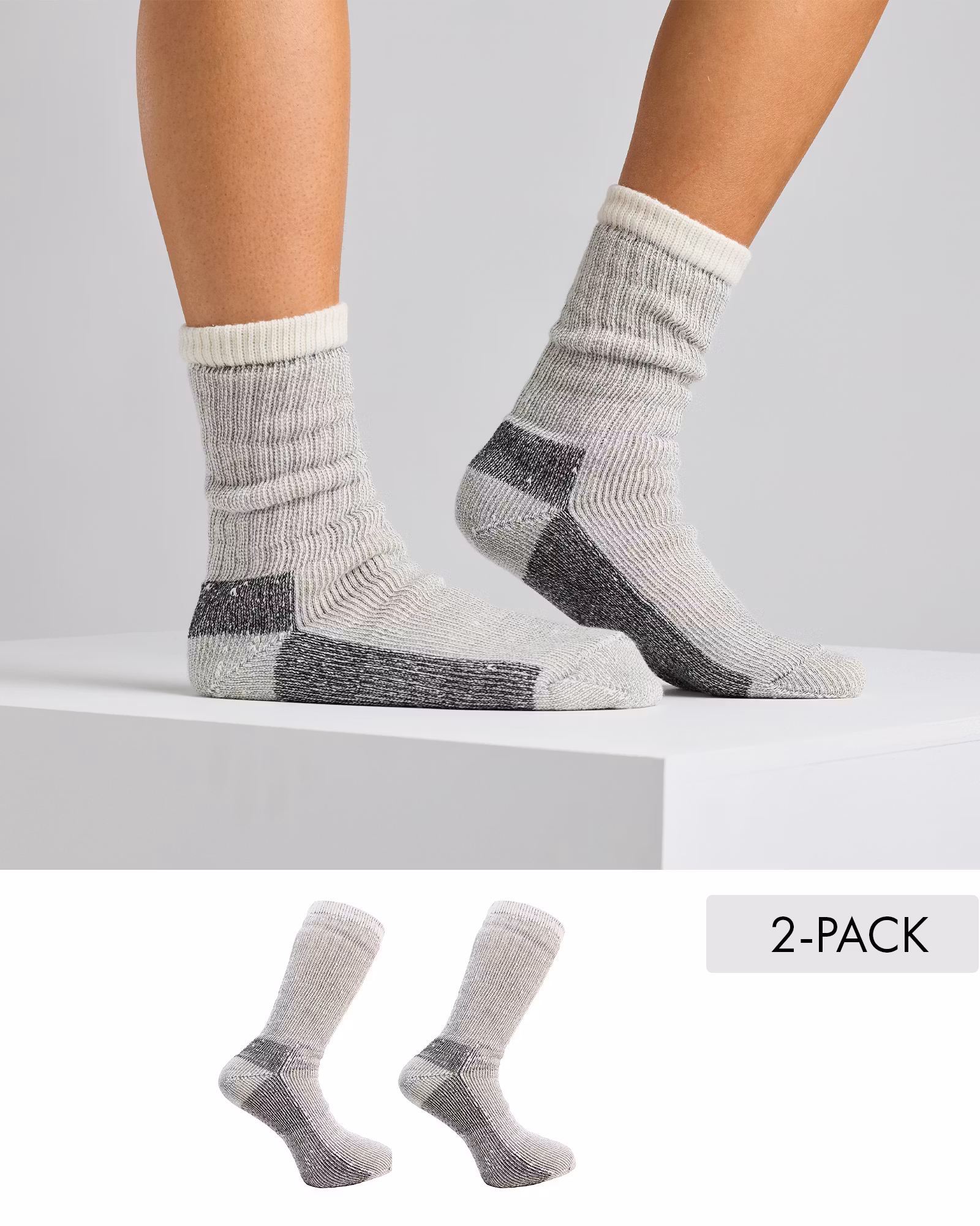 Frostbite-villafrotee-sukat, 2 paria - Harmaa