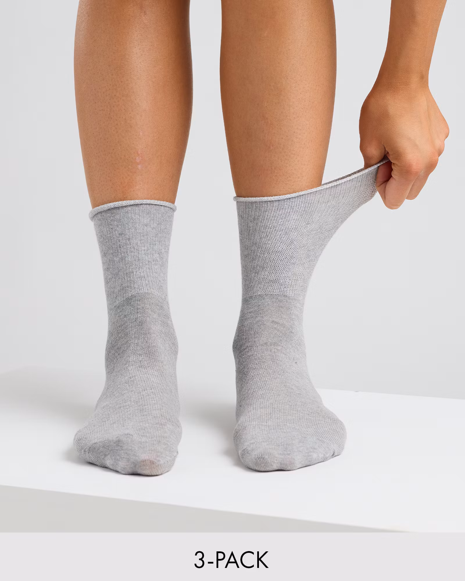 Joustavat, lyhytvartiset - Vaaleanharmaat 3 paria