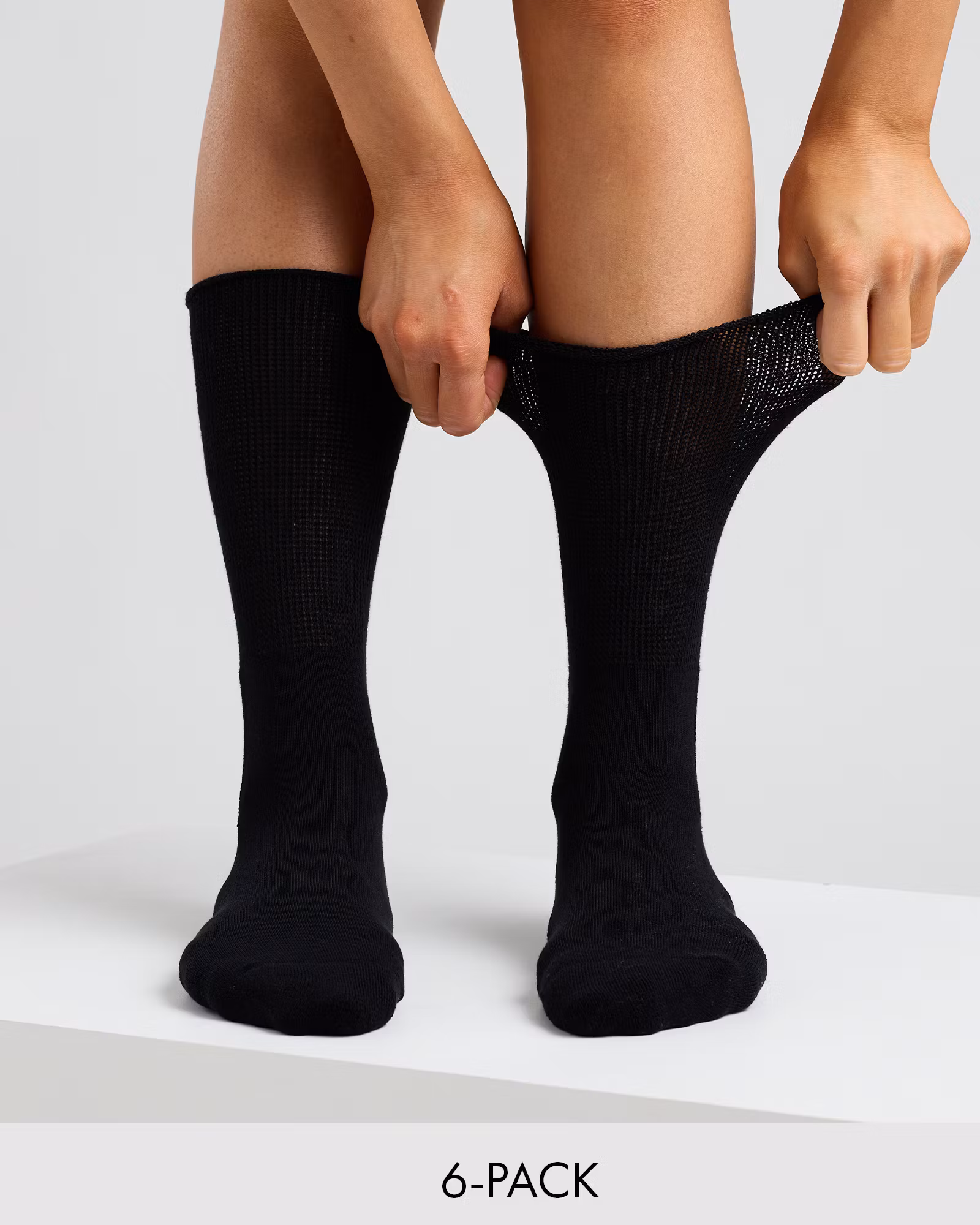 Kiristämättömät Bambusukat, Lyhyt Vartinen - Mustat 6 paria