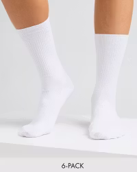 Lösresår Strumpor Bomull, Vit 6-par