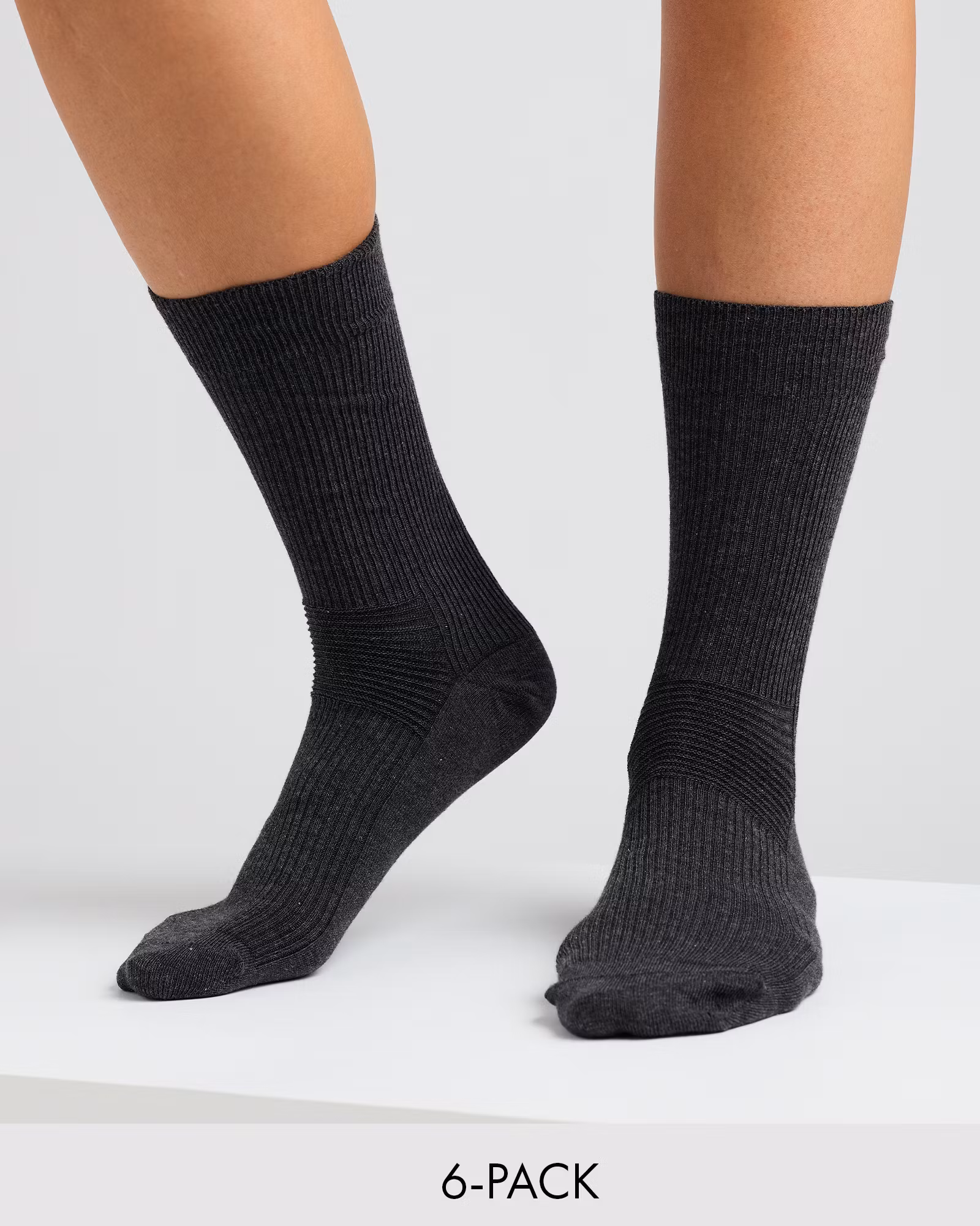 Lösresår Strumpor Bomull, Antracit 6-par
