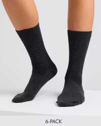 Lösresår Strumpor Bomull, Antracit 6-par