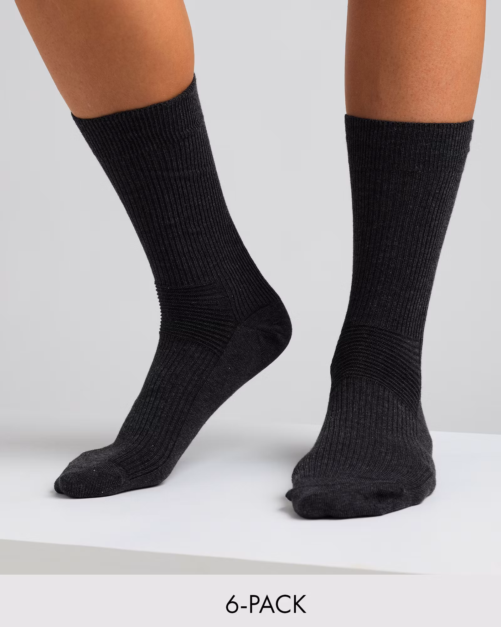 Lösresår Strumpor Bomull, Svart 6-par