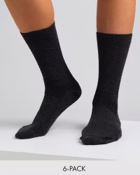 Lösresår Strumpor Bomull, Svart 6-par