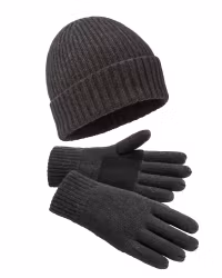 Ylleset Herr – Mössa & Handskar Antracitgrå | Fleecefodrat 3M Thinsulate