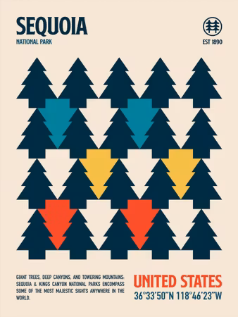 Sequoia National Park Travel Poster
