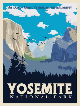 Yosemite, Kalifornien . Grafisk poster