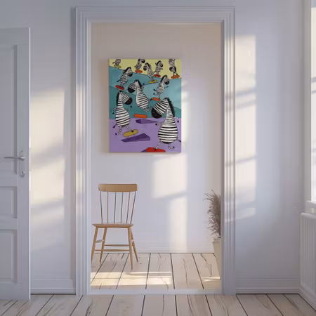 Skatande zebror
