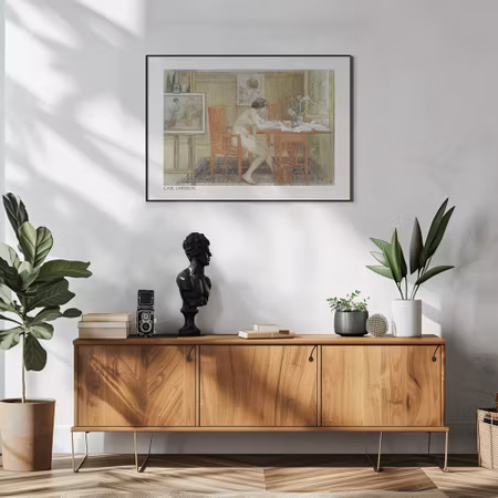 Modellen skriver vykort