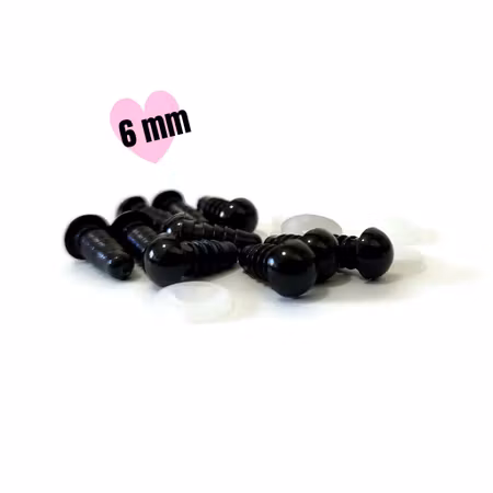 6 mm säkerhetsögon • amigurumi ögon • virka • safety eyes • nalleögon