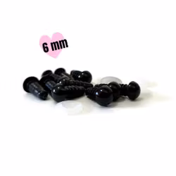 6 mm säkerhetsögon • amigurumi ögon • virka • safety eyes • nalleögon