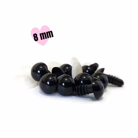 8 mm säkerhetsögon • amigurumi ögon • virka • safety eyes • nalleögon