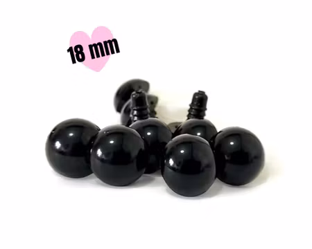 18 mm säkerhetsögon • amigurumi ögon • virka • safety eyes • nalleögon